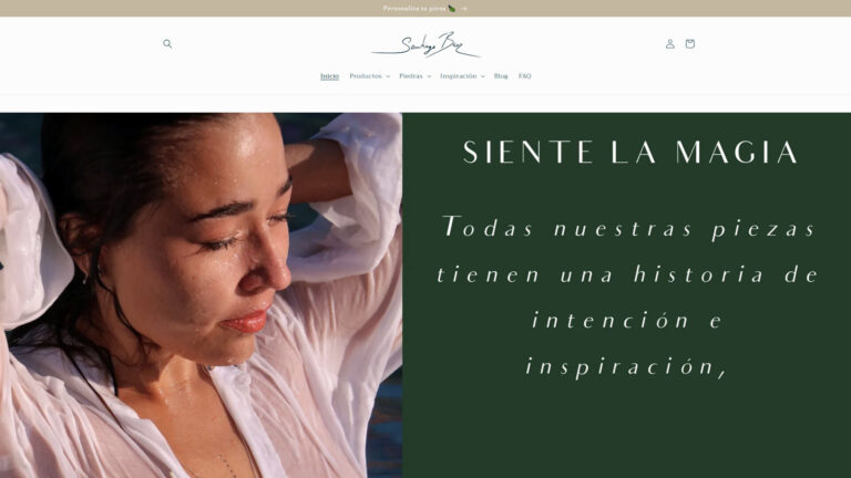 Captura del sitio oficial de Santiago Baez Joyería