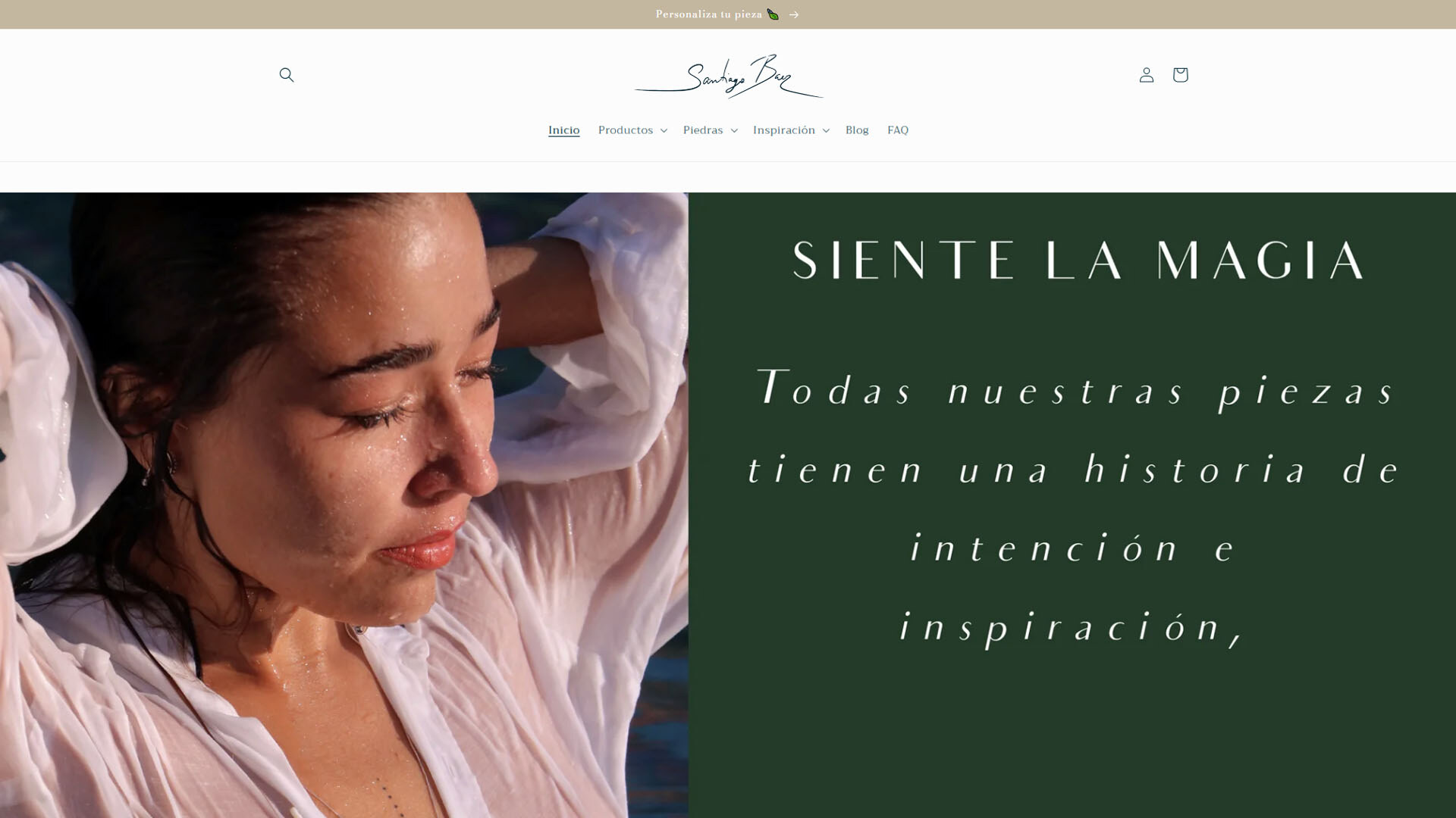 Captura del sitio oficial de Santiago Baez Joyería