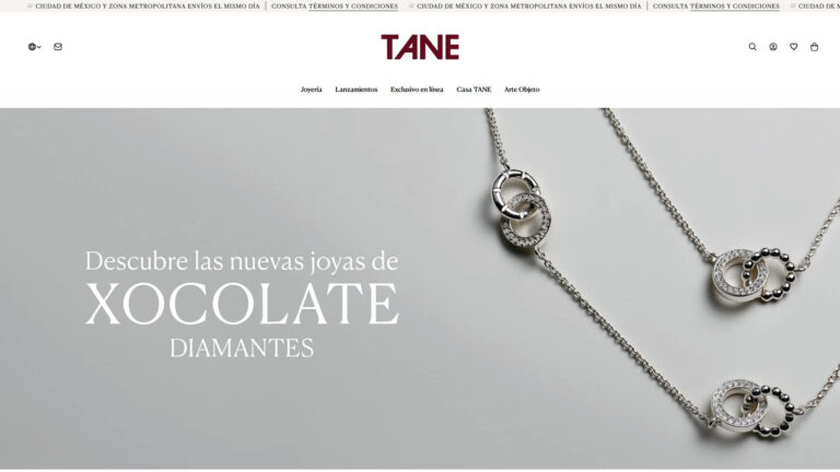 TANE, joyería de plata y oro hecha a mano por artesanos, con collares, anillos, aretes y pulseras.