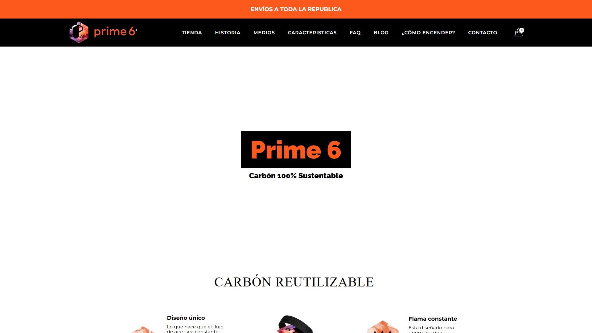 Carbón reutilizable e iniciadores de fuego Prime 6