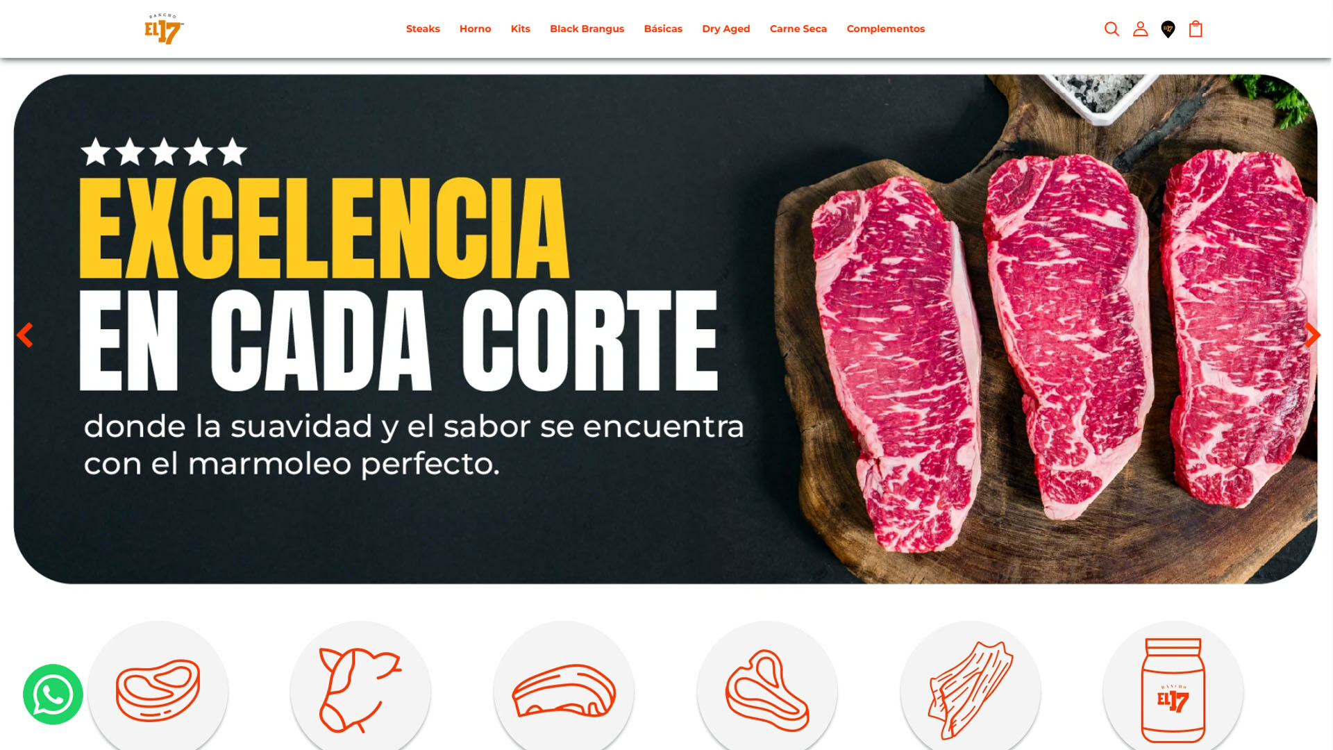 Rancho el 17, cortes de carne, kits y complementos para parrilla