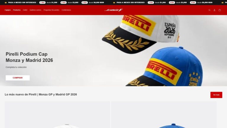 Scuderia F, productos oficiales de Fórmula 1, con ropa y accesorios de Red Bull Racing y Ferrari.