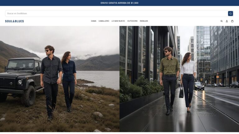 Sitio web de Soul & Blues con ropa casual para hombre y mujer