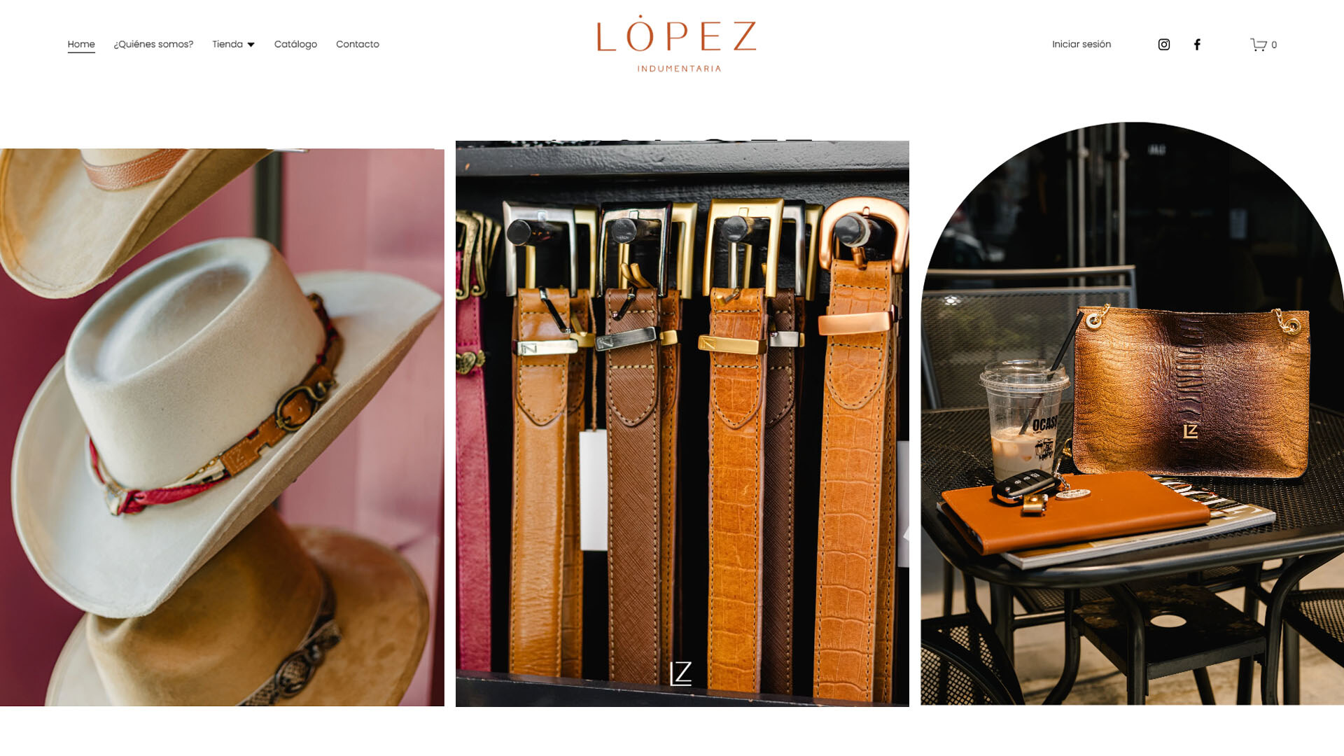 Captura del sitio web de Lopez Indumentaria